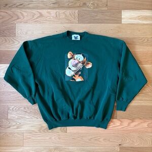 Vintage 90s Disney Green Tigger Sweatshirt- Winnie The Pooh